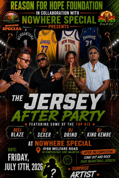 The Jersey After Party flyer, Friday July 17, 2026 at Nowhere Special